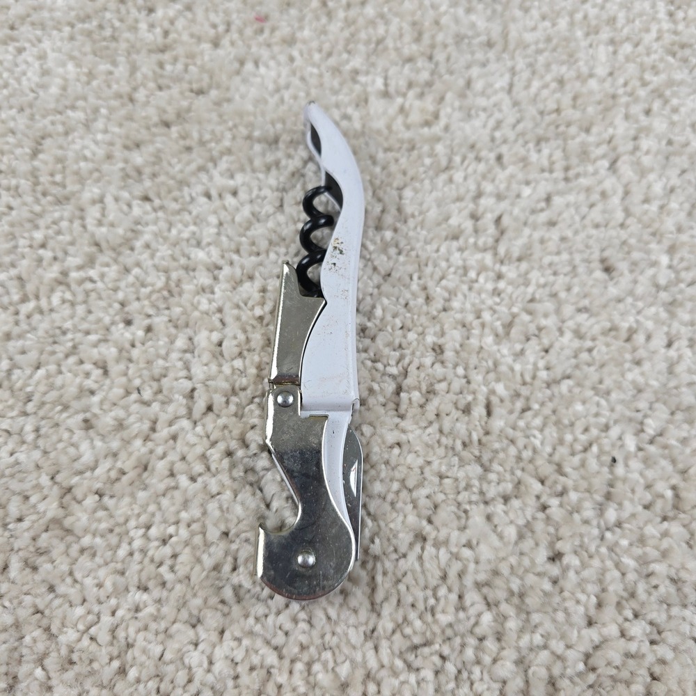William Hill Wine Bottle Opener‎ White Waiters Corkscrew Pulltaps Multi-Tool